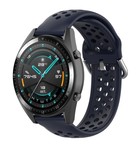 Strap-it® Strap-it Huawei Watch GT 2 Silikonarmband mit Löchern (Dunkelblau)