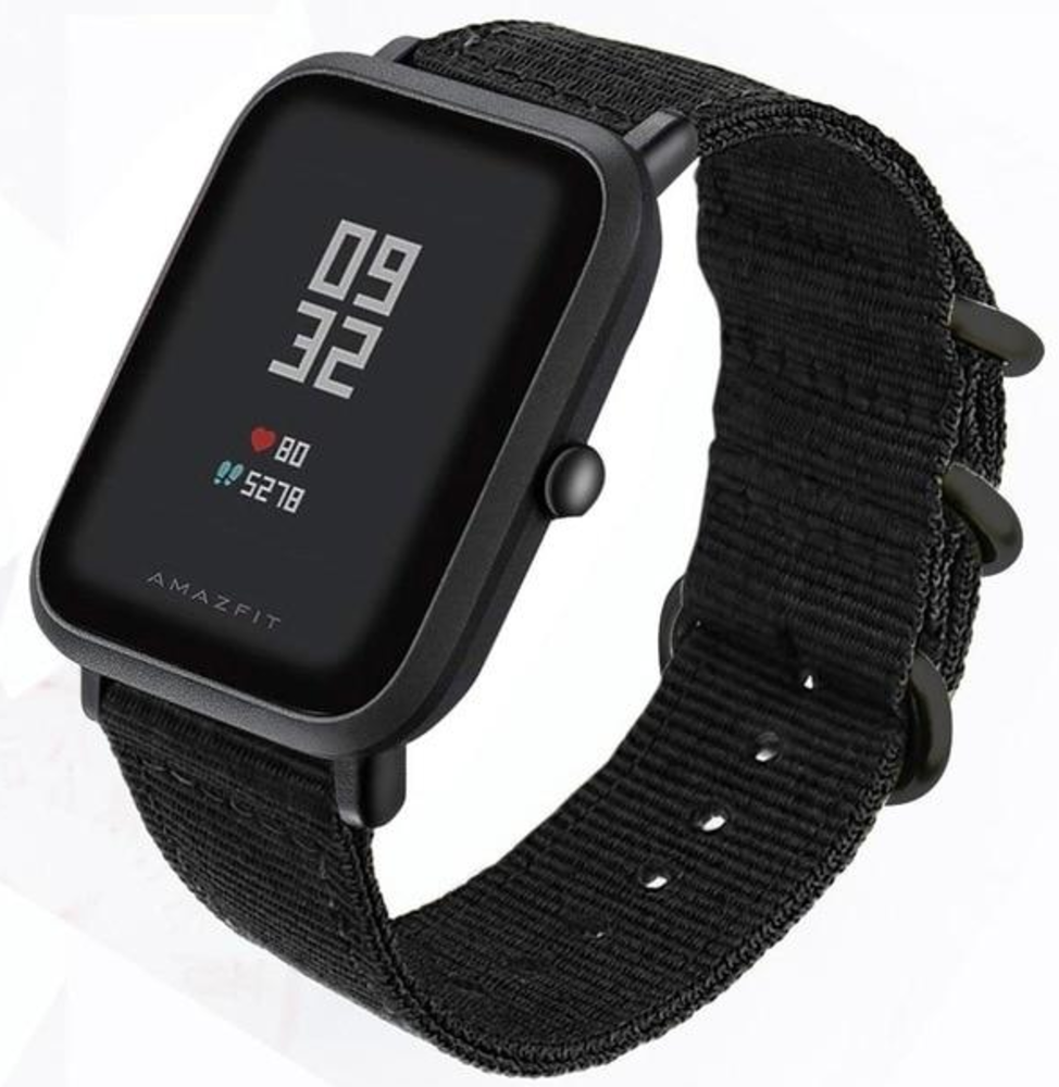 Strap-it® Strap-it Xiaomi Amazfit Bip Nylon Schnallenarmband (Schwarz) Strap-it® Strap-it Xiaomi Amazfit Bip Nylon Schnallenarmband (Schwarz)