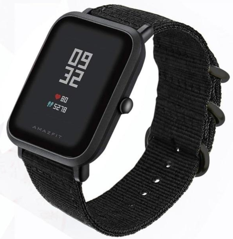 Strap-it® Strap-it Xiaomi Amazfit Bip Nylon Schnallenarmband (Schwarz) Strap-it® Strap-it Xiaomi Amazfit Bip Nylon Schnallenarmband (Schwarz)
