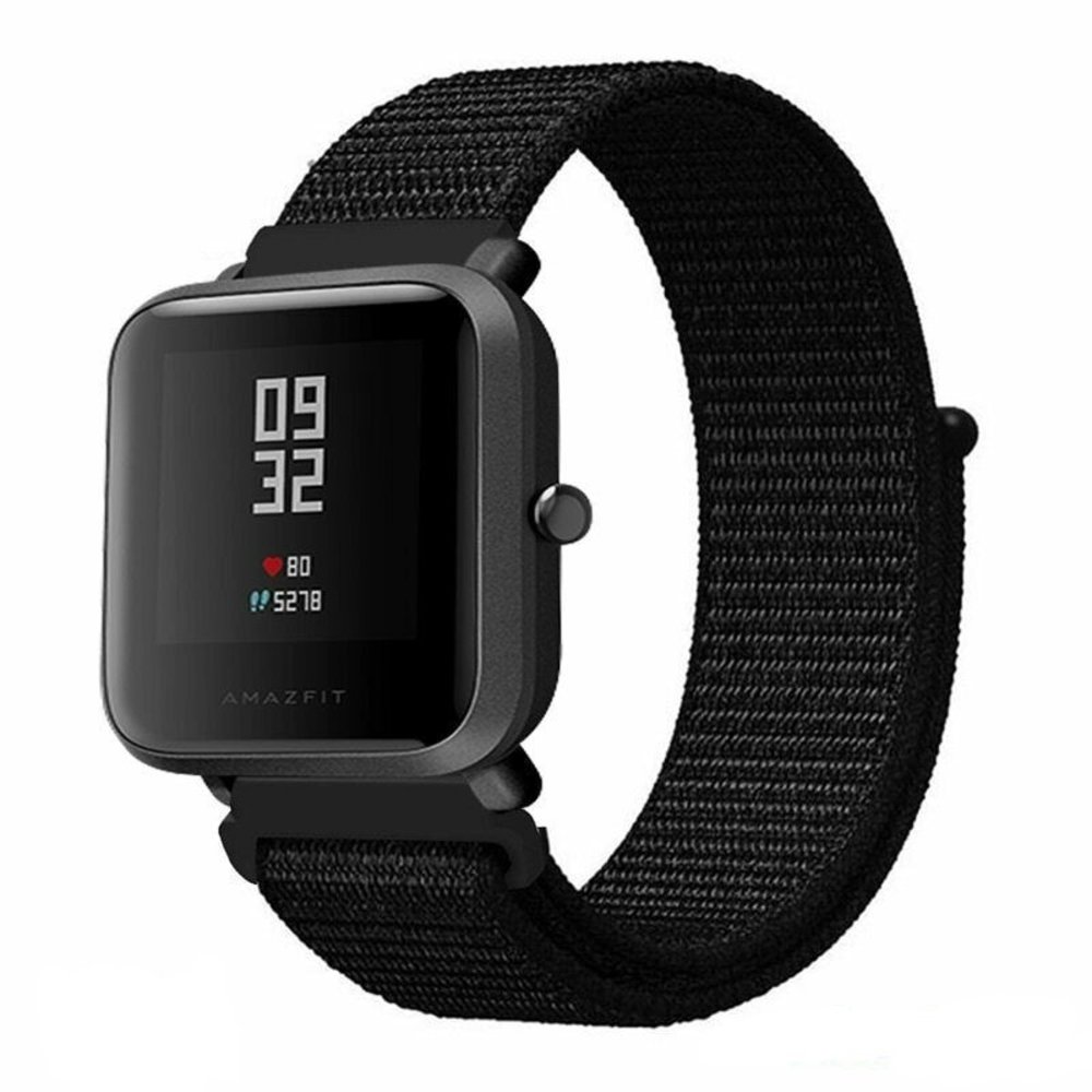 Strap-it® Strap-it Xiaomi Amazfit Bip Armband Nylon (Schwarz) Strap-it® Strap-it Xiaomi Amazfit Bip Armband Nylon (Schwarz)