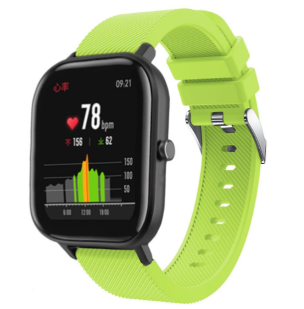 Strap-it® Strap-it Xiaomi Amazfit GTS Armband Silikon (Hellgrün)