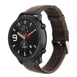Strap-it® Xiaomi Amazfit GTR Armband Leder (Dunkelbraun)
