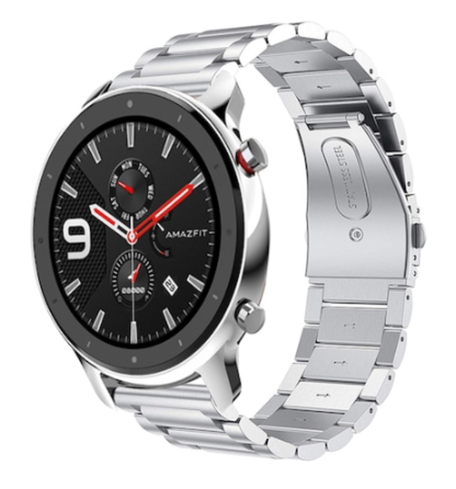 Strap-it® Strap-it Xiaomi Amazfit GTR Gliederarmband (Silber)