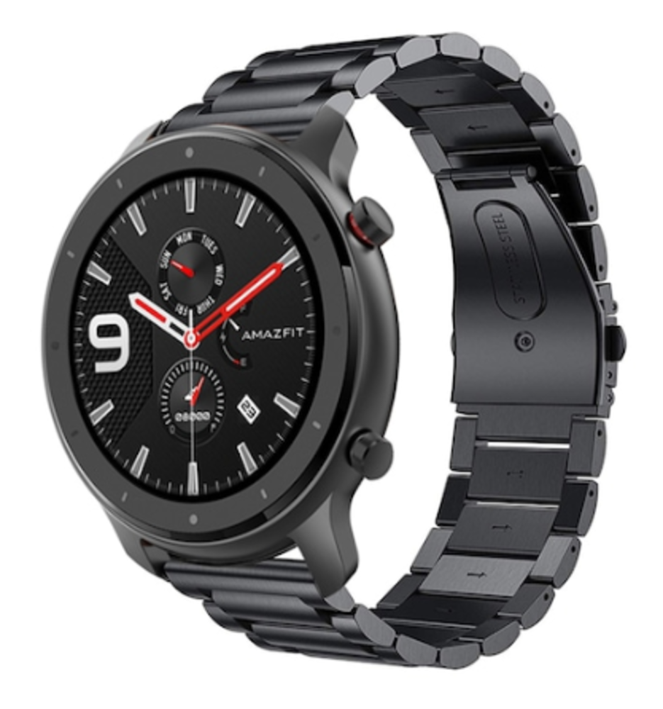 Strap-it® Strap-it Xiaomi Amazfit GTR Gliederarmband (Schwarz)