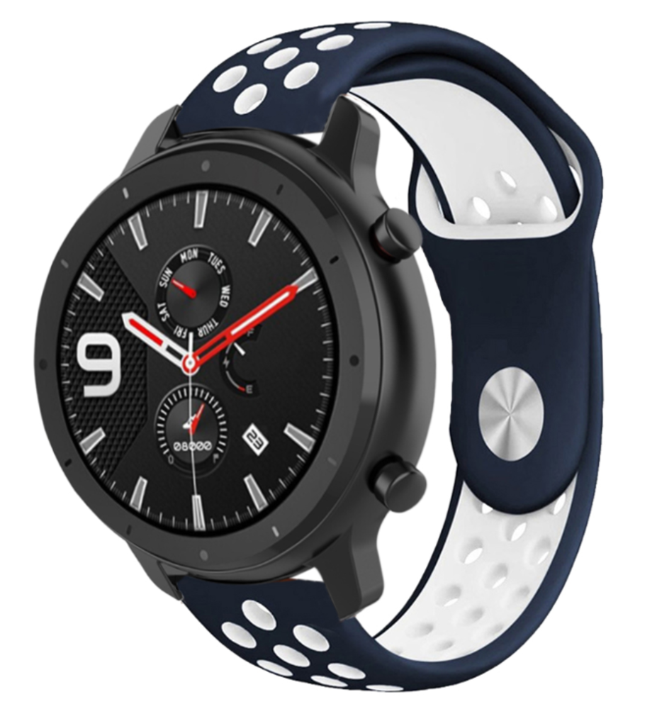 Strap-it® Strap-it Xiaomi Amazfit GTR Sportarmband (Blau / Weiß)