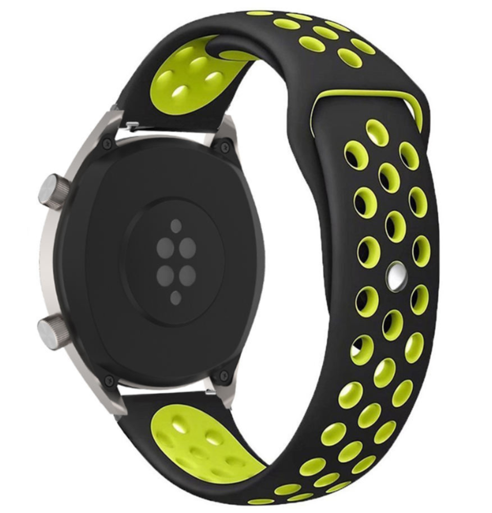 Strap-it® Strap-it Xiaomi Amazfit GTR Sportarmband (Schwarz / Gelb)