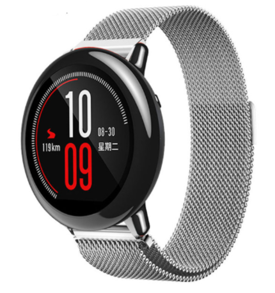 Strap-it® Strap-it Xiaomi Amazfit Pace Milanese Armband (Silber) Strap-it® Strap-it Xiaomi Amazfit Pace Milanese Armband (Silber)