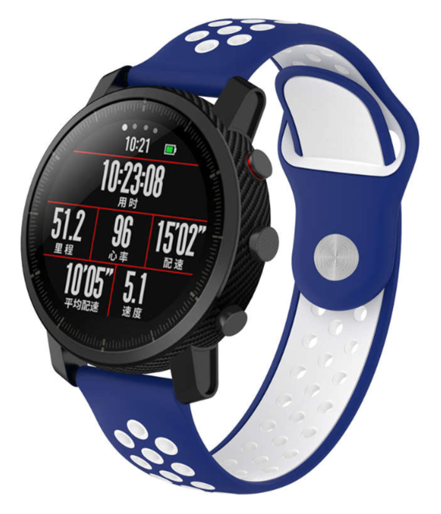 Strap-it® Strap-it Xiaomi Amazfit Pace Sportarmband (Blau / Weiß) Strap-it® Strap-it Xiaomi Amazfit Pace Sportarmband (Blau / Weiß)