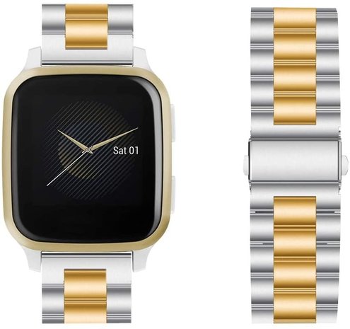 Strap-it® Strap-it Garmin Venu (SQ) Gliederband (Silber / Gold) Strap-it® Strap-it Garmin Venu (SQ) Gliederband (Silber / Gold)