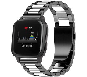 Strap-it® Garmin Venu (SQ) Gliederarmband (Schwarz / Silber) Strap-it® Garmin Venu (SQ) Gliederarmband (Schwarz / Silber)