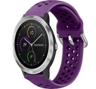 Strap-it® Strap-it Garmin Vivoactive 3 Silikonarmband mit Löchern (Lila)
