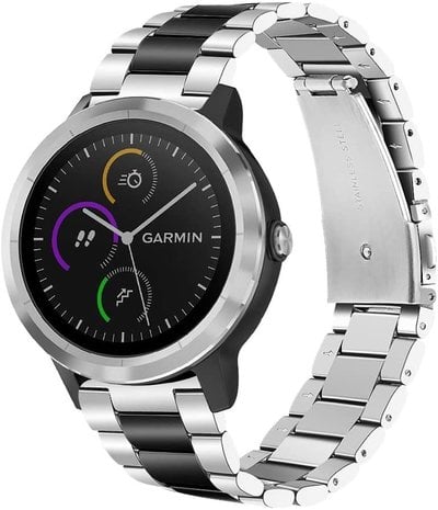Garmin Vivoactive 3 Gliederarmband (Silber / Schwarz) -  Smartwatcharmbaender.de