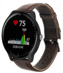 Strap-it® Strap-it Garmin Vivoactive 3 Lederarmband (Dunkelbraun)