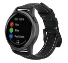 Strap-it® Strap-it Garmin Vivoactive 4 Armband Leder - 45mm - Schwarz