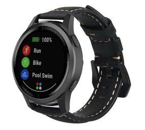 Strap-it® Garmin Vivoactive 4 Armband Leder - 45mm - Schwarz Strap-it® Garmin Vivoactive 4 Armband Leder - 45mm - Schwarz