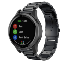 Strap-it® Garmin Vivoactive 4 Gliederarmband - 45mm - Schwarz Strap-it® Garmin Vivoactive 4 Gliederarmband - 45mm - Schwarz