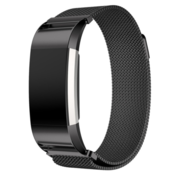 Strap-it® Fitbit Charge 2 Milanese Armband (Schwarz)