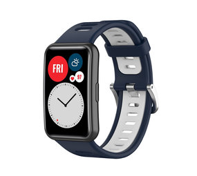 Strap-it® Huawei Watch Fit Sport-Schnallenarmband (Blau/Weiß) Strap-it® Huawei Watch Fit Sport-Schnallenarmband (Blau/Weiß)