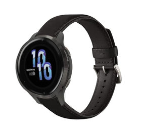 Strap-it® Garmin Venu 2s Lederarmband - 40mm - Schwarz Strap-it® Garmin Venu 2s Lederarmband - 40mm - Schwarz