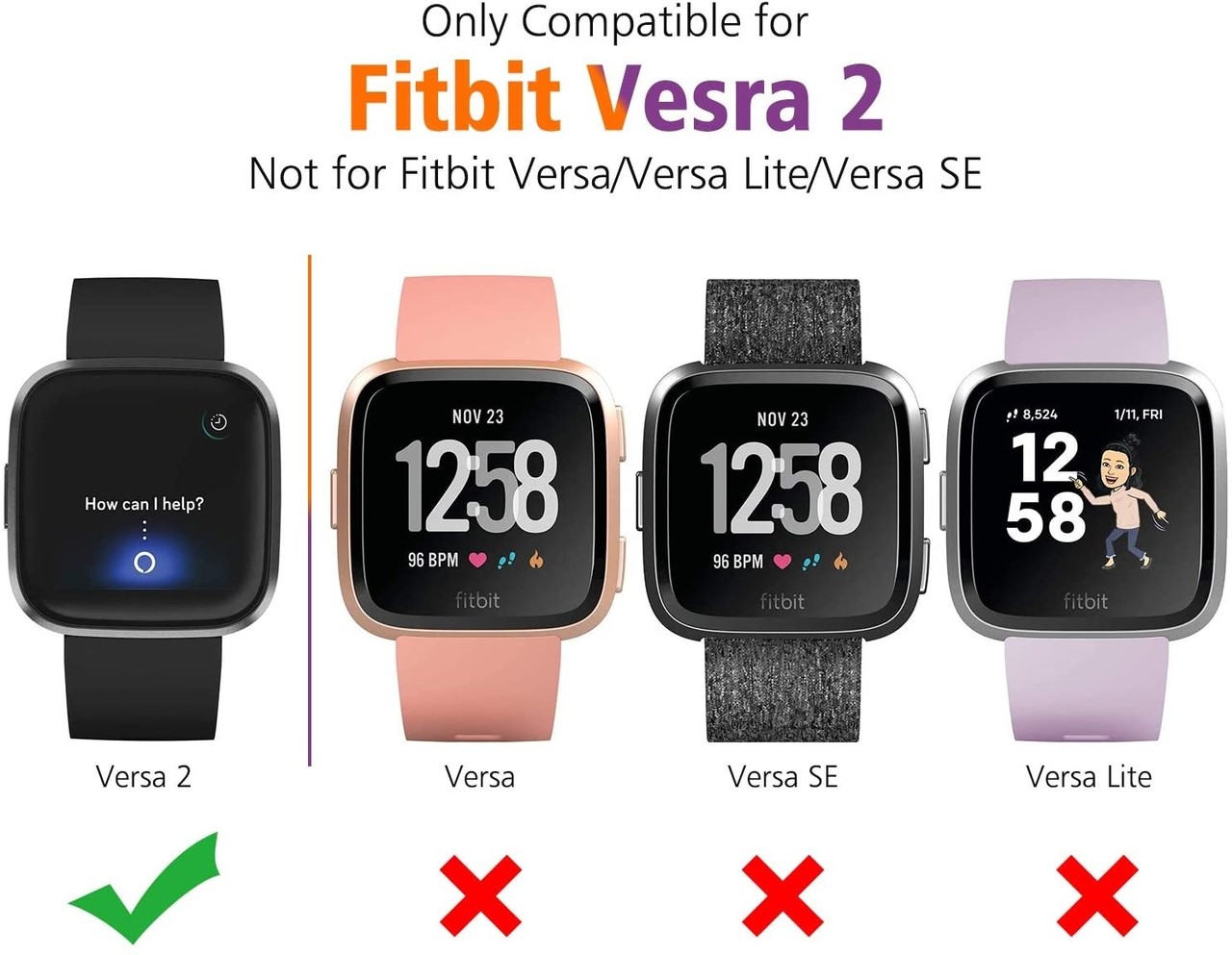 Strap-it® Strap-it Fitbit Versa 2 Displayschutzfolie Strap-it® Strap-it Fitbit Versa 2 Displayschutzfolie