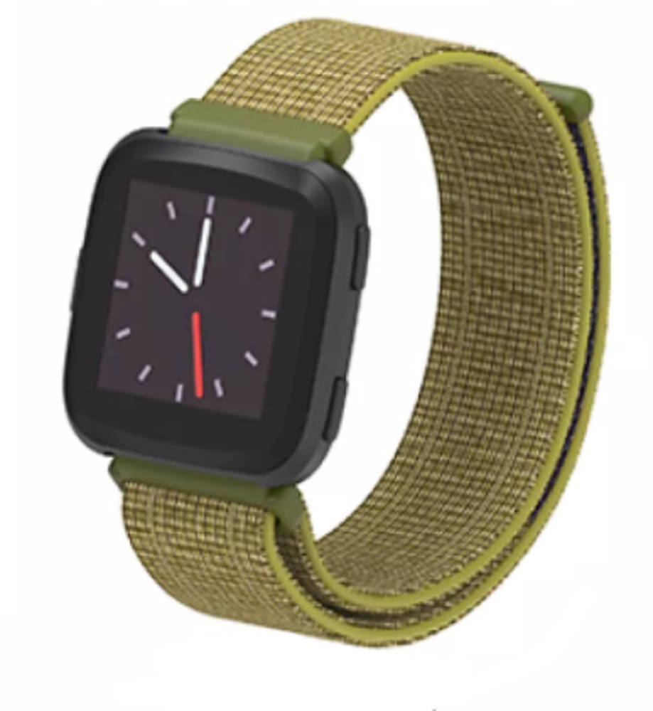 Strap-it® Strap-it Fitbit Versa / Versa 2 Armband Nylon (Oliv) Strap-it® Strap-it Fitbit Versa / Versa 2 Armband Nylon (Oliv)