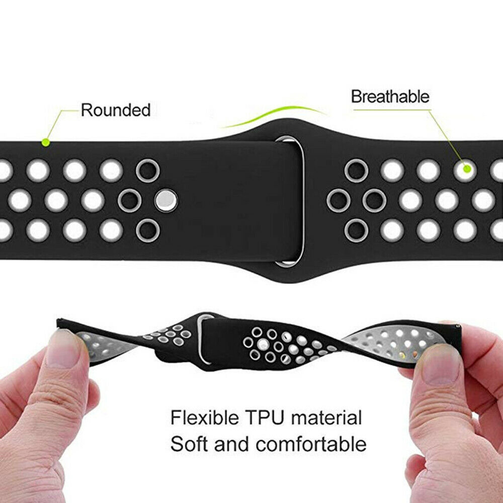 Strap-it® Strap-it Oppo Watch Sportarmband (Schwarz/Grau) Strap-it® Strap-it Oppo Watch Sportarmband (Schwarz/Grau)