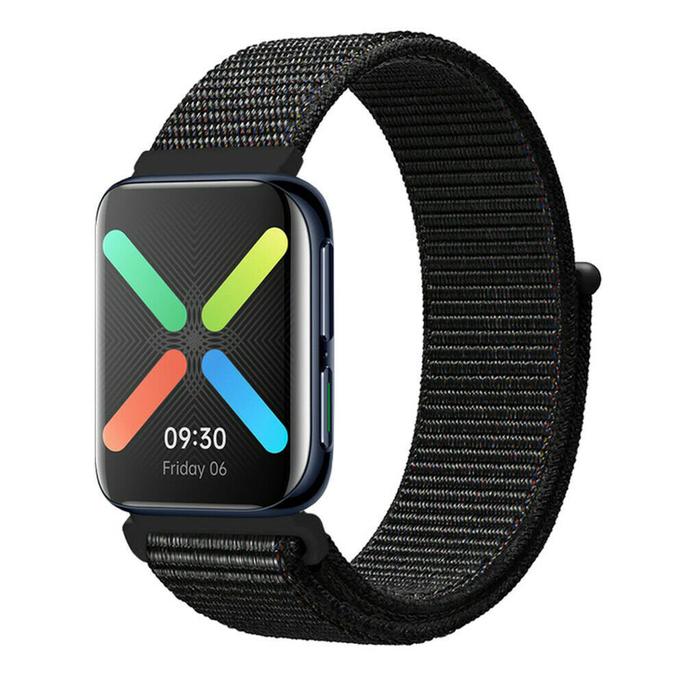 Strap-it® Strap-it Oppo Watch Nylonarmband (Schwarz)