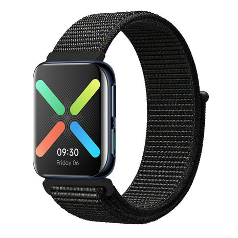 Strap-it® Strap-it Oppo Watch Nylonarmband (Schwarz)