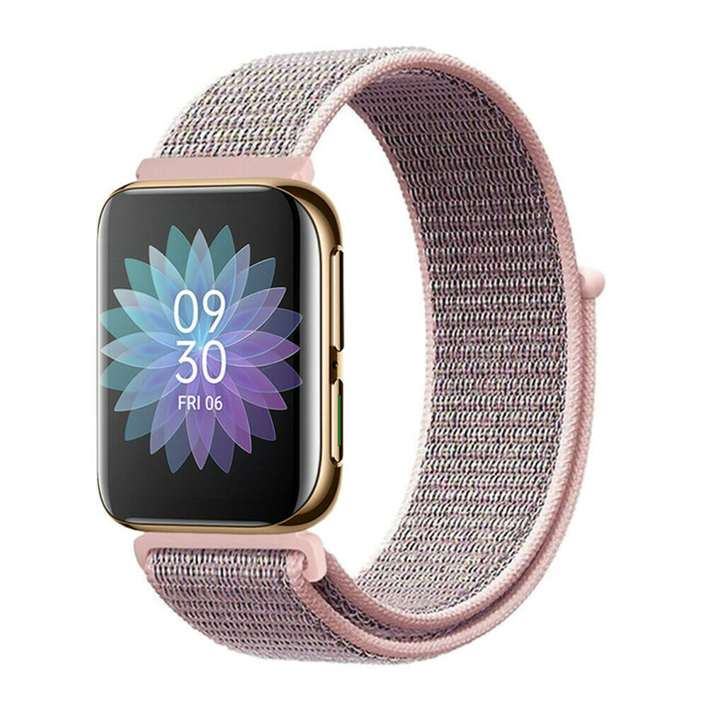 Strap-it® Strap-it Oppo Watch Nylonarmband (Rosa)
