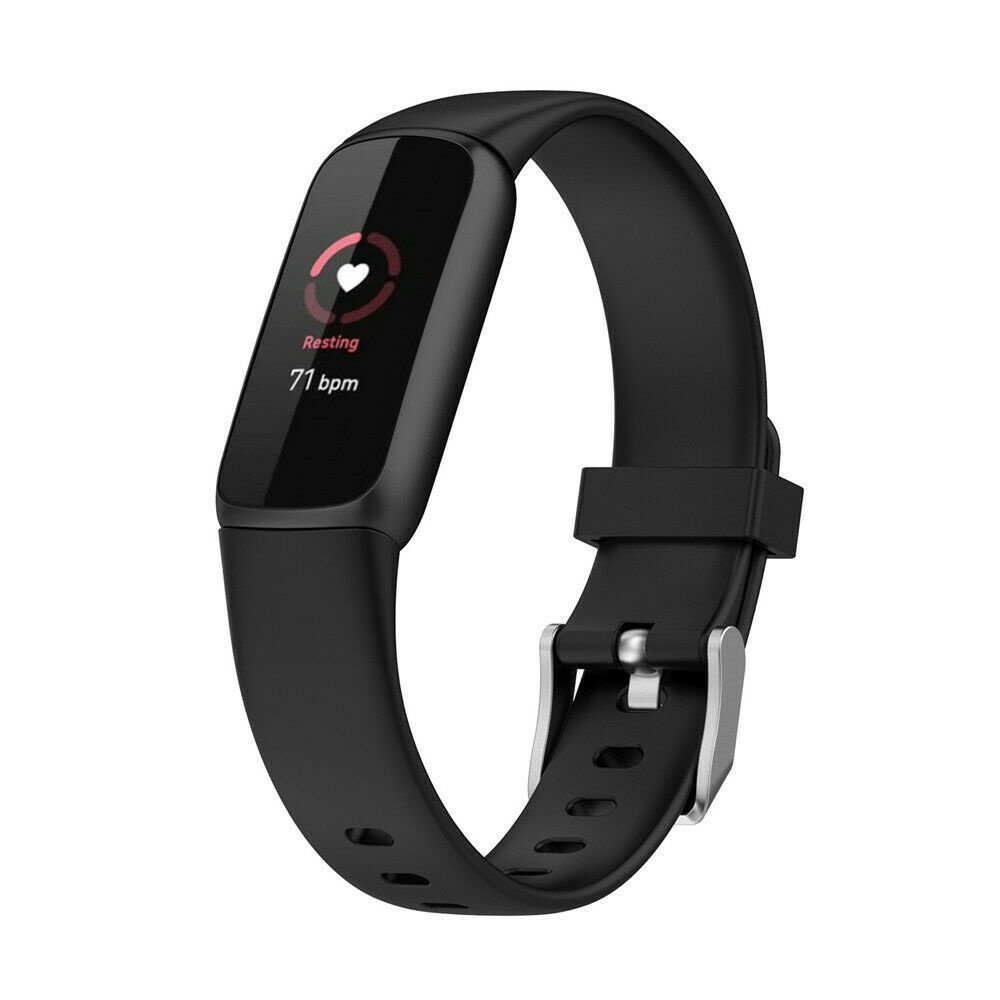 Strap-it® Strap-it Fitbit Luxe Silikonarmband (Schwarz)