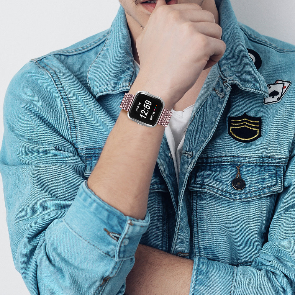 Strap-it® Strap-it Fitbit Versa / Versa 2 Edelstahlarmband (Rosa) Strap-it® Strap-it Fitbit Versa / Versa 2 Edelstahlarmband (Rosa)