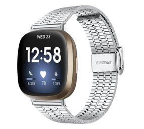 Strap-it® Fitbit Versa 3 Edelstahlarmband (Silber) Strap-it® Fitbit Versa 3 Edelstahlarmband (Silber)