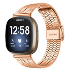 Strap-it® Strap-it Fitbit Versa 3 Edelstahlarmband (Roségold)