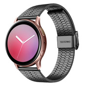 Strap-it® Samsung Galaxy Watch Active Edelstahlarmband (Schwarz)