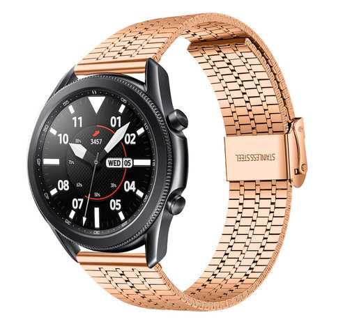 Strap-it® Strap-it Samsung Galaxy Watch 3 45mm Edelstahlarmband (Roségold)