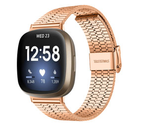 Strap-it® Fitbit Sense Edelstahlband (Roségold) Strap-it® Fitbit Sense Edelstahlband (Roségold)