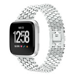 Strap-it® Fitbit Versa / Versa 2 Stahl-Fischarmband (Silber) Strap-it® Fitbit Versa / Versa 2 Stahl-Fischarmband (Silber)