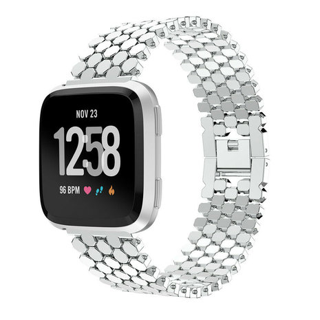 Strap-it® Strap-it Fitbit Versa / Versa 2 Stahl-Fischarmband (Silber) Strap-it® Strap-it Fitbit Versa / Versa 2 Stahl-Fischarmband (Silber)