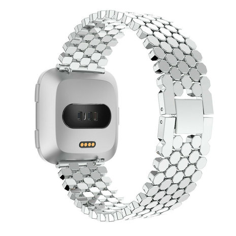 Strap-it® Strap-it Fitbit Versa / Versa 2 Stahl-Fischarmband (Silber) Strap-it® Strap-it Fitbit Versa / Versa 2 Stahl-Fischarmband (Silber)