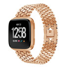 Strap-it® Strap-it Fitbit Versa / Versa 2 Stahl Fischarmband (Roségold)