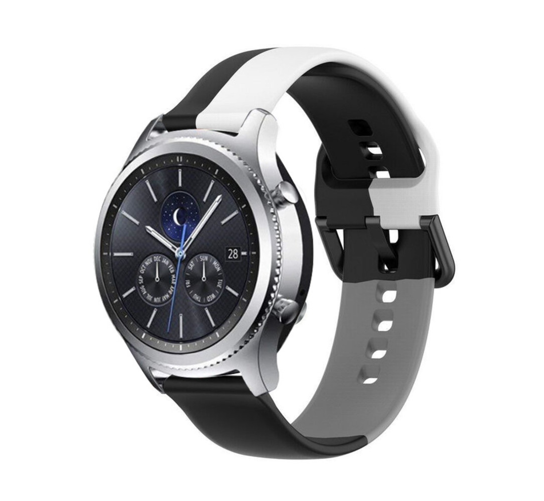 Strap-it® Strap-it Samsung Gear S3 Triple Sportarmband (Schwarz-Weiß-Grau)