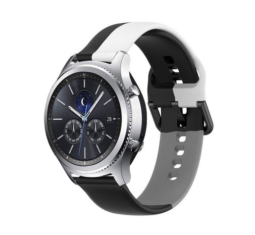 Strap-it® Strap-it Samsung Gear S3 Triple Sportarmband (Schwarz-Weiß-Grau)
