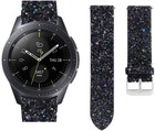 Strap-it® Strap-it Samsung Galaxy Watch 42mm Leder Glitzerarmband (Schwarz)