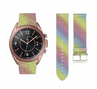 Strap-it® Strap-it Samsung Galaxy Watch 3 41mm Leder Glitzerarmband (Regenbogen)