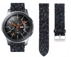 Strap-it® Strap-it Samsung Galaxy Watch 46mm Leder Glitzerarmband (Schwarz)