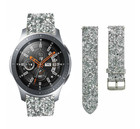 Strap-it® Strap-it Samsung Galaxy Watch 46mm Leder Glitzerarmband (Silber)