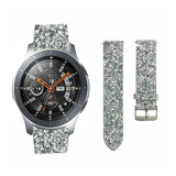 Strap-it® Samsung Galaxy Watch 46mm Leder Glitzerarmband (Silber) Strap-it® Samsung Galaxy Watch 46mm Leder Glitzerarmband (Silber)