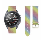 Strap-it® Strap-it Samsung Galaxy Watch 3 45mm Leder Glitzerarmband (Regenbogen)