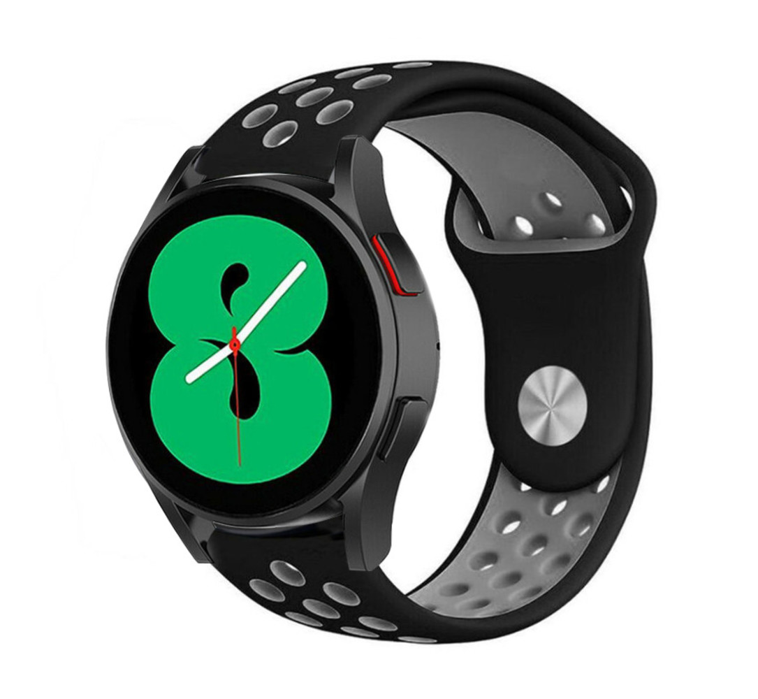Strap-it® Strap-it Samsung Galaxy Watch 4 - 40mm Sportarmband (Schwarz/Grau)