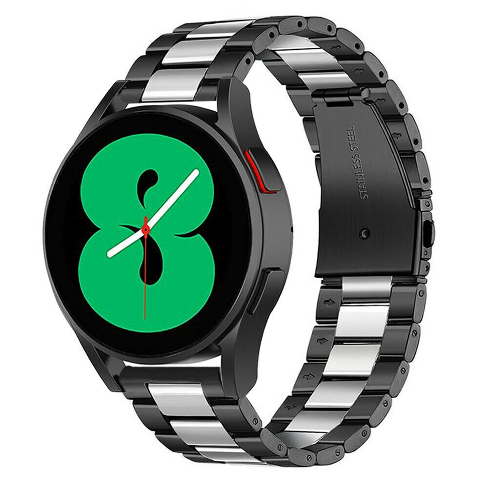 Strap-it® Strap-it Samsung Galaxy Watch 4 - 40mm Stahlband (Schwarz/Silber)